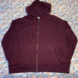 Goodfellow Burgundy Zip-Up Hoodie